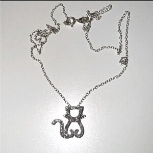 925 Sterling Silver Cat Necklace